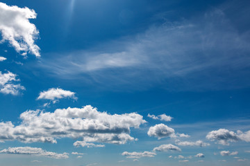 Fototapeta premium white clouds in bright blue sky