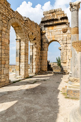 Fototapeta na wymiar Interior of the Basilica at Volubilis