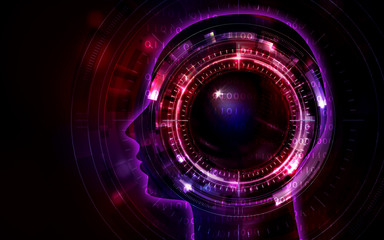 イラスト素材: 人工知能レッドイメージ、AI