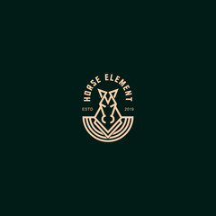 icon logo horse hero with line art