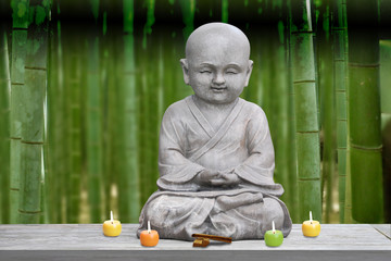 Offering to Buddha boy