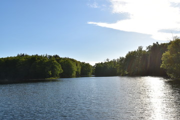 Obraz premium landscape with river and clouds