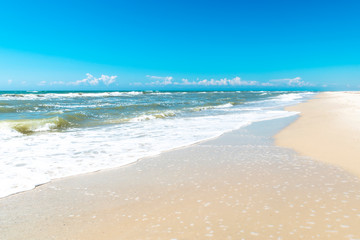 Empty sea and beach background with copy space