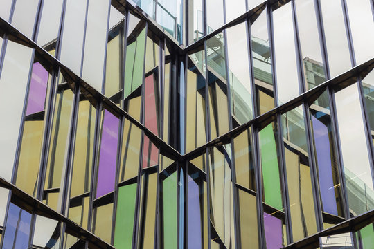 architecture mirrored color wall  background
