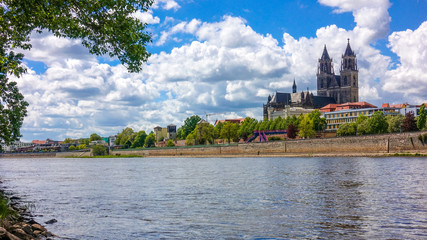 View across Magdeburg, the capital city of Saxony Anhalt