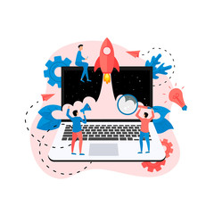 Concept of startup launch of a new online business	