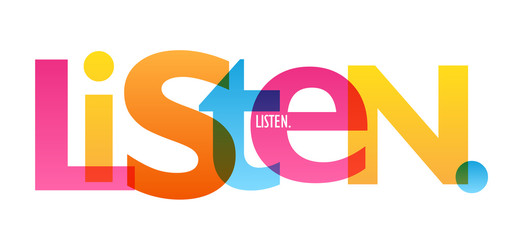 LISTEN. colorful vector typography banner