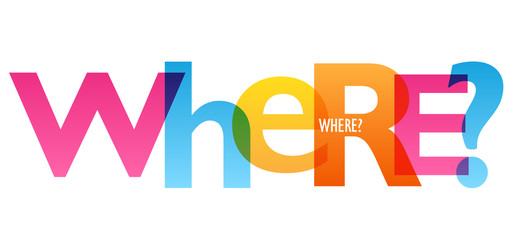 WHERE? colorful vector typography banner