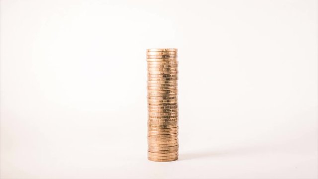 coins graphs on white background show income and losses