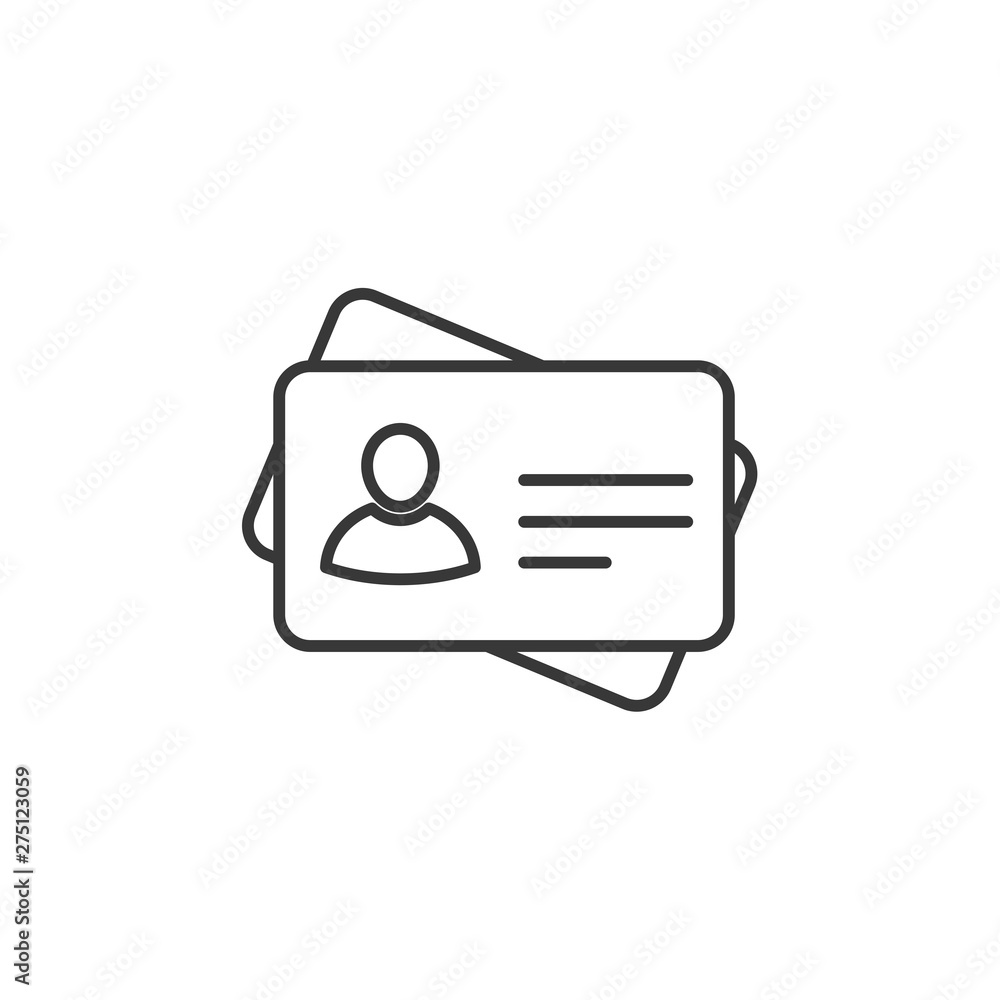 Poster id card icon template black color editable. identification card symbol style vector sign isolated on