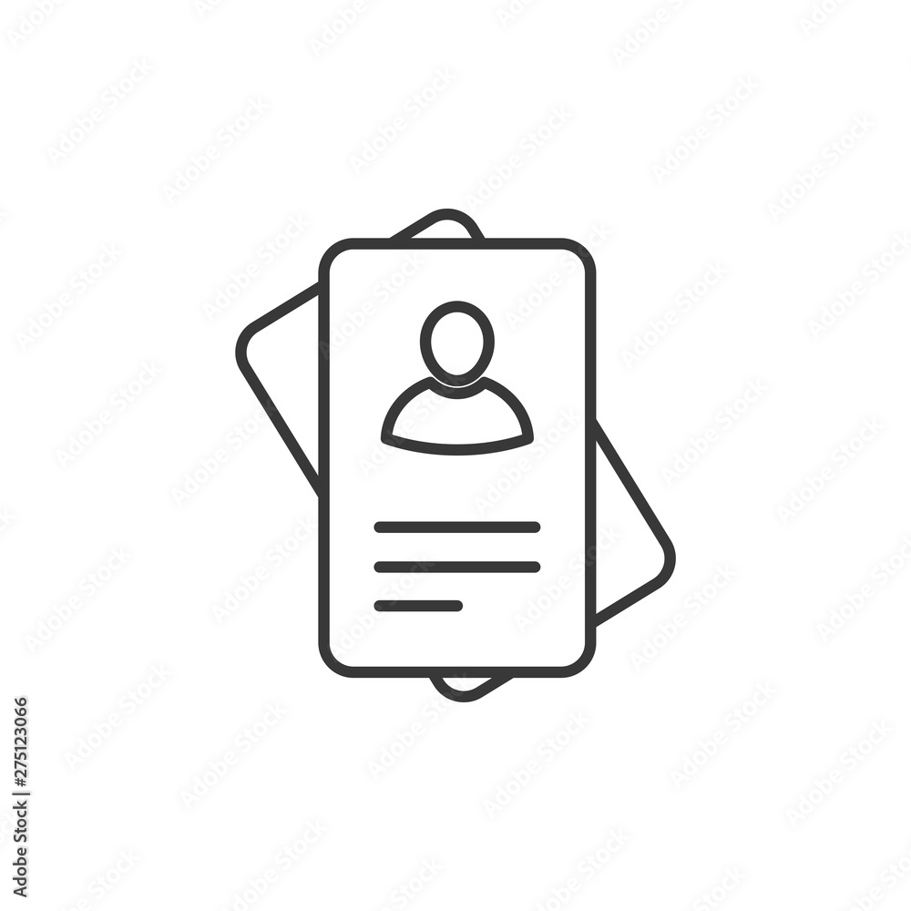Aufkleber Id card icon template black color editable. Identification card  symbol style vector sign isolated on white background. Simple logo vector illustration for graphic and web design.