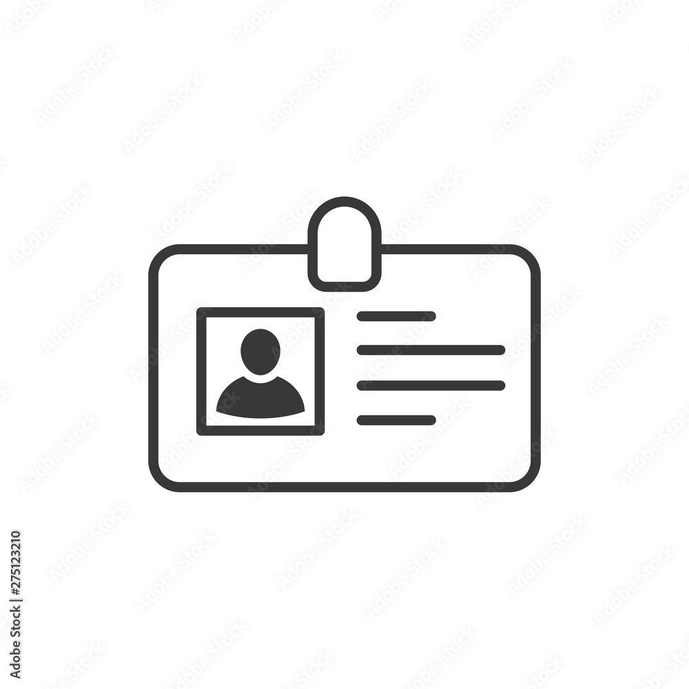 Poster Id card icon template black color editable. Identification card  symbol style vector sign isolated on white background. Simple logo vector illustration for graphic and web design.