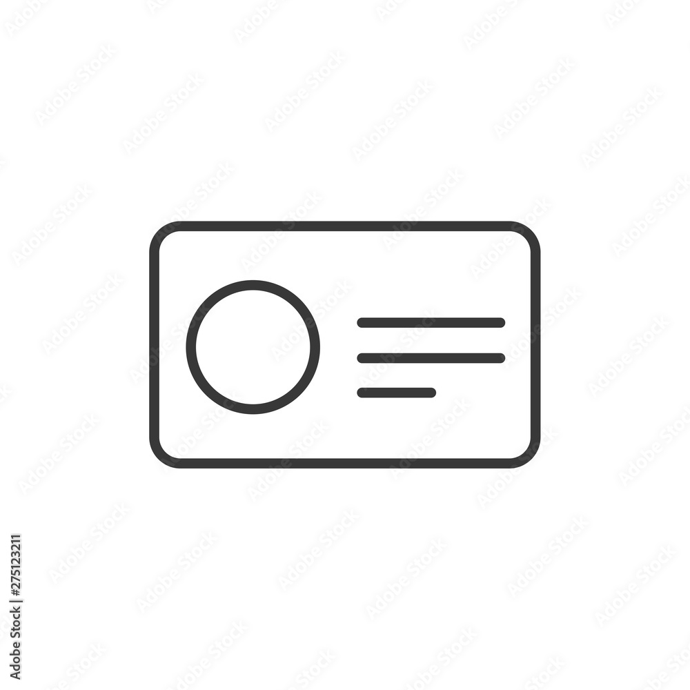 Poster id card icon template black color editable. identification card symbol style vector sign isolated on