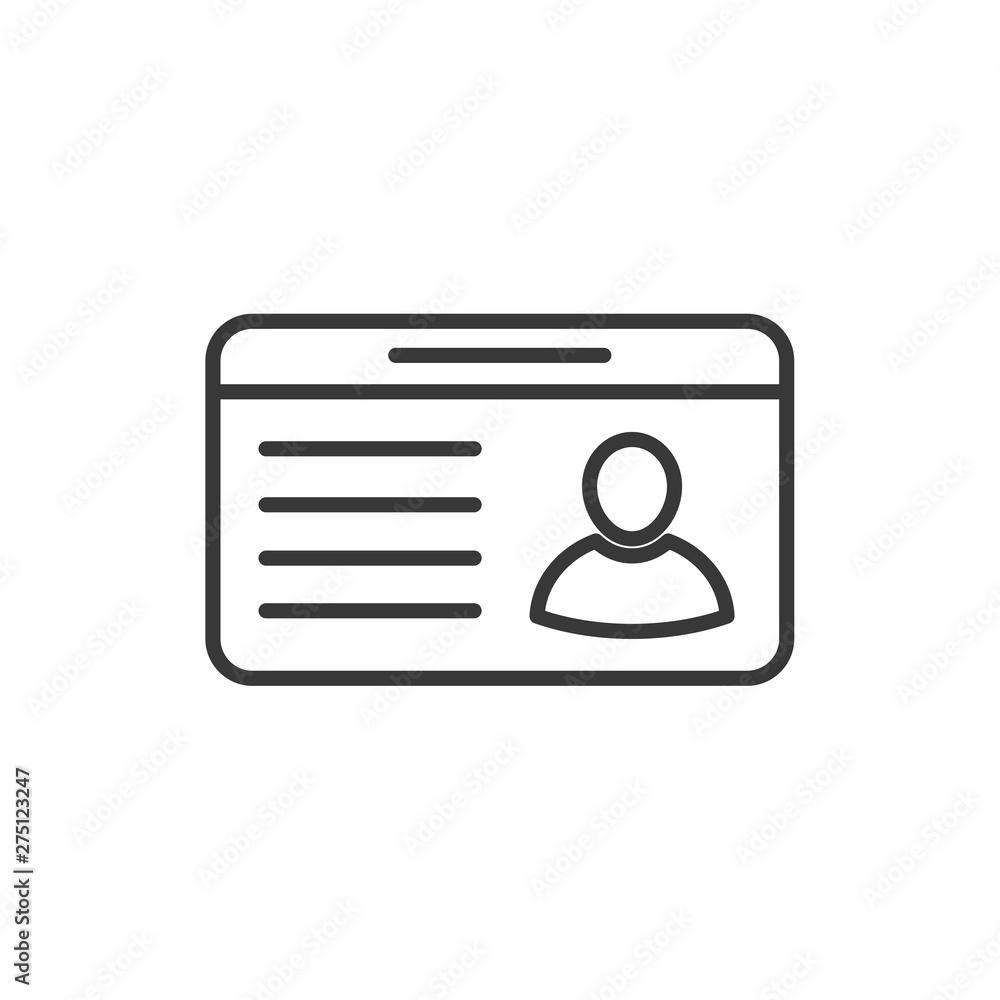 Poster id card icon template black color editable. identification card symbol style vector sign isolated on