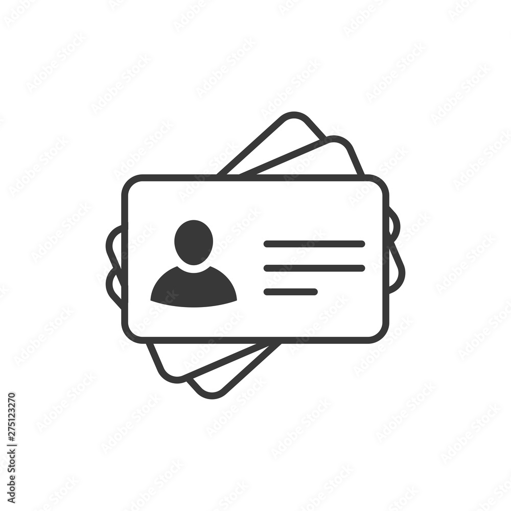 Poster id card icon template black color editable. identification card symbol style vector sign isolated on