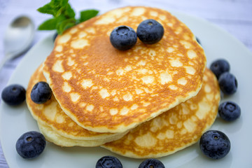pancakes et myrtilles