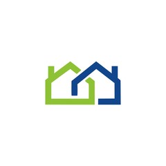 Fototapeta na wymiar simple flat fancy house real estate vector logo design
