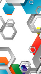Abstract geometric background with hexagon, brights color compositions. Vector illustration