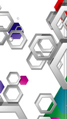 Abstract geometric background with hexagon, brights color compositions. Vector illustration