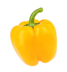 Ripe yellow bell pepper isolated on white