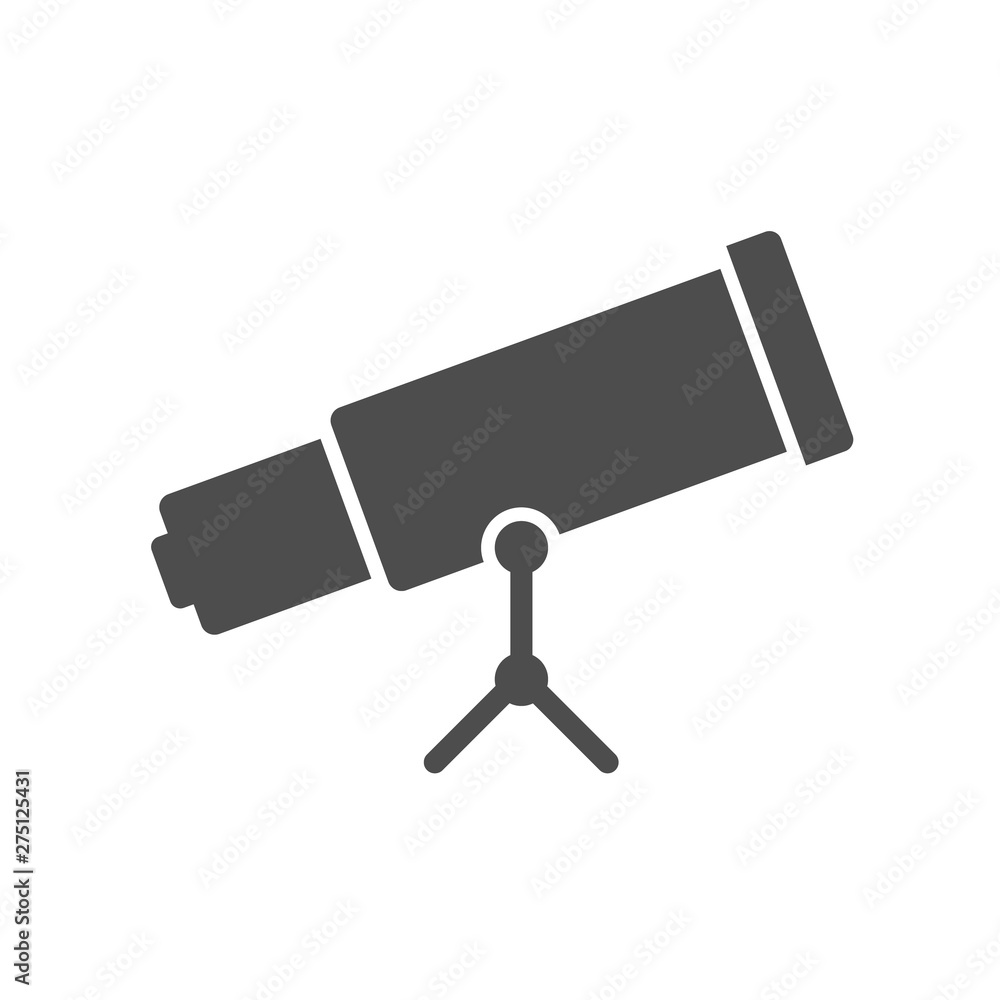 Poster space observation telescope vector icon isolated on white background. telescope flat icon for web, m