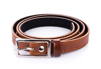 Leather belt isolated on white background