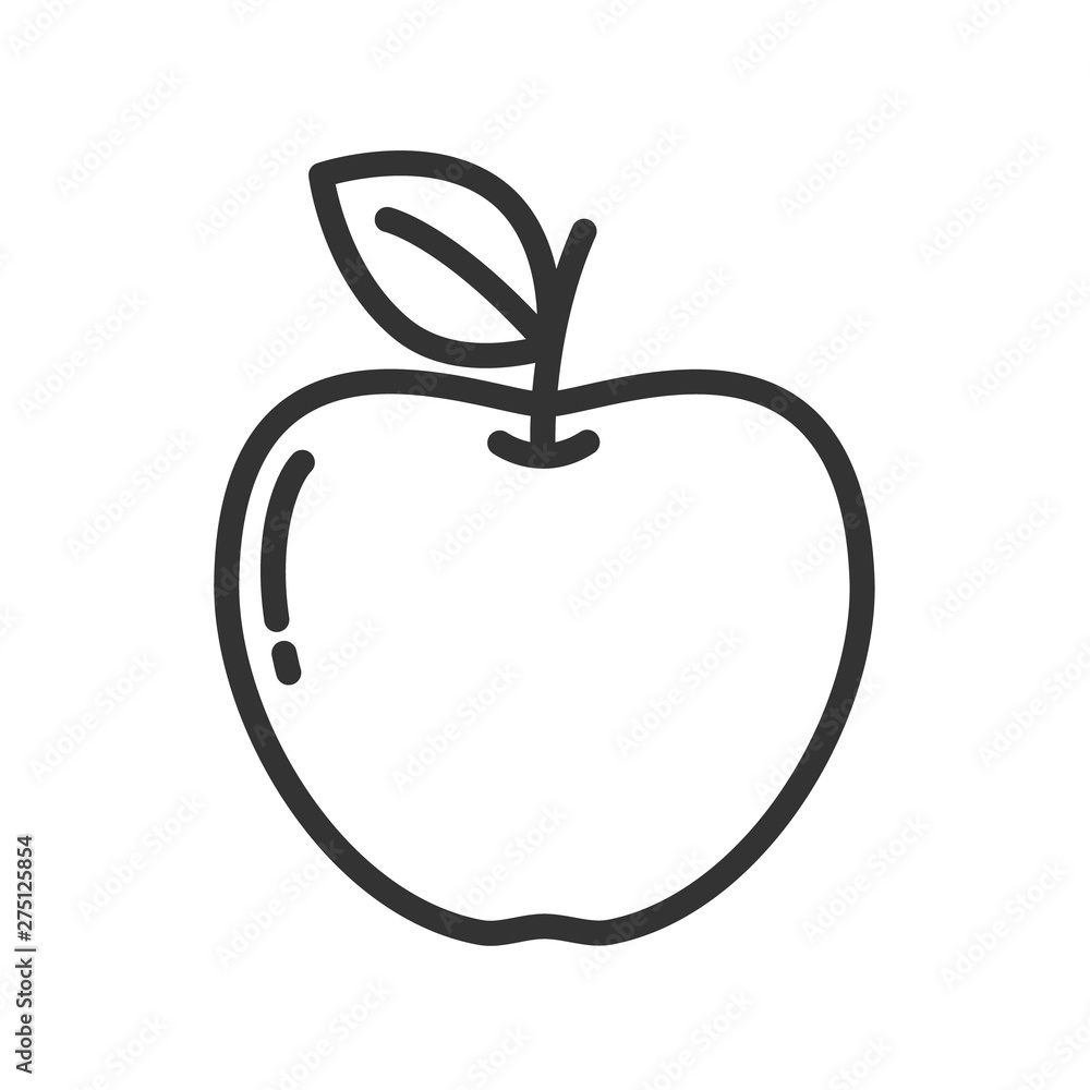 Poster fresh juicy apple outline ui web icon. apple vector icon for web, mobile and user interface design i