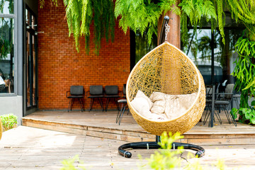 outdoor patio wicker swing chair