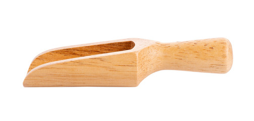 wooden scoop isolated on white background