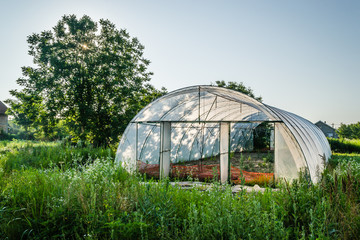 New greenhouses with blue sky