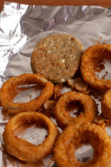 Baking Onion Rings and Veggie Burger