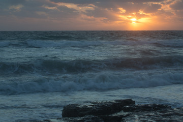 sunset over the sea