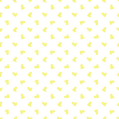 Hand drawn background with colored hearts. Seamless texture with love signs. Line art. Print for banners, flyers or posters