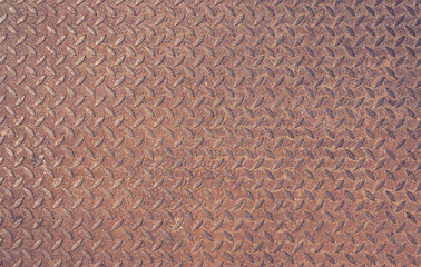 Old rusty Iron diamond plate vintage metal background textured