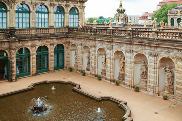Naklejka premium The fountain Bath of nymphs in zwinger palace in Dresden