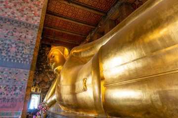 Reclining Buddha  in Wat Pho, Bangkok, Thailand