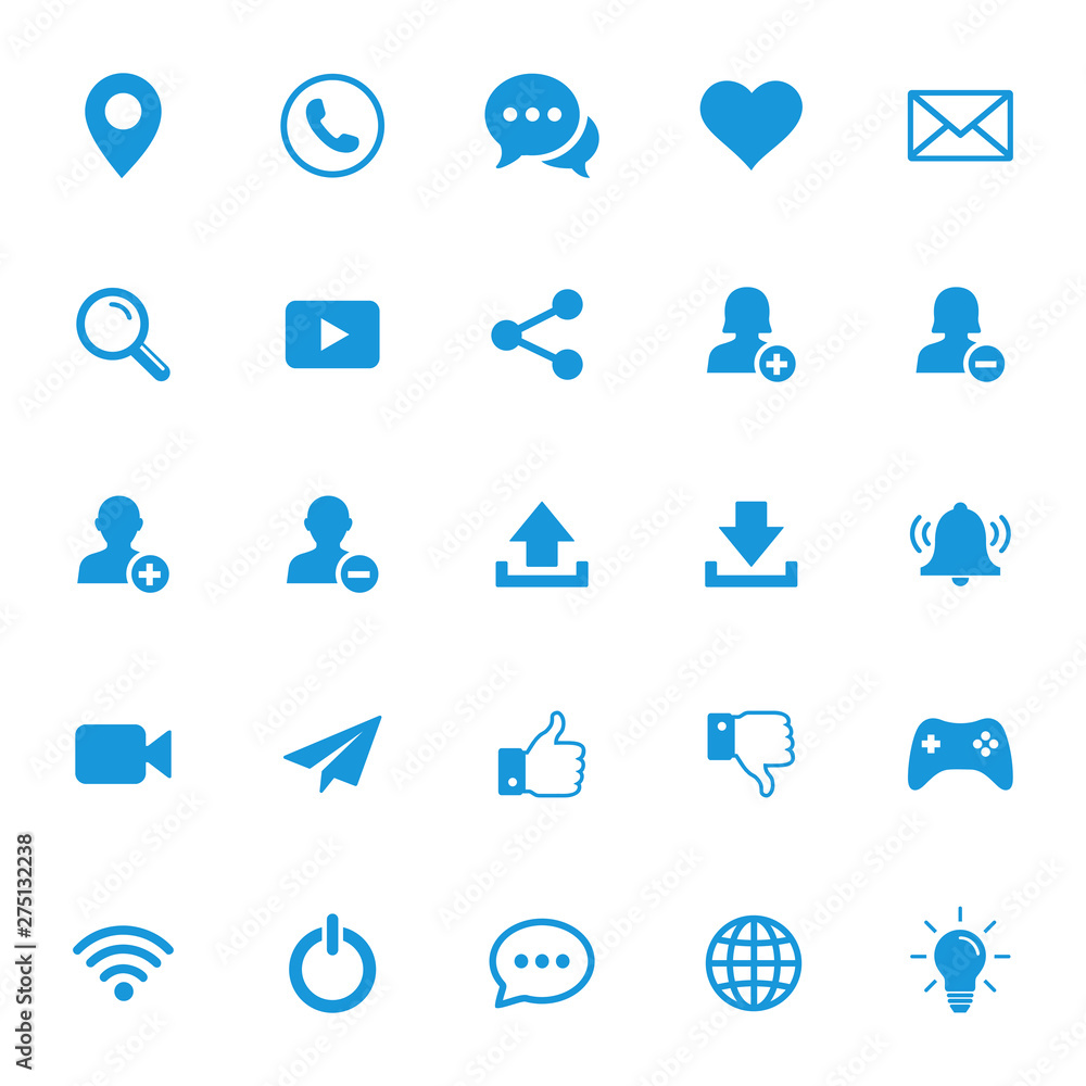 Poster web icon set. set of web icon symbol vector. computer and mobile icons