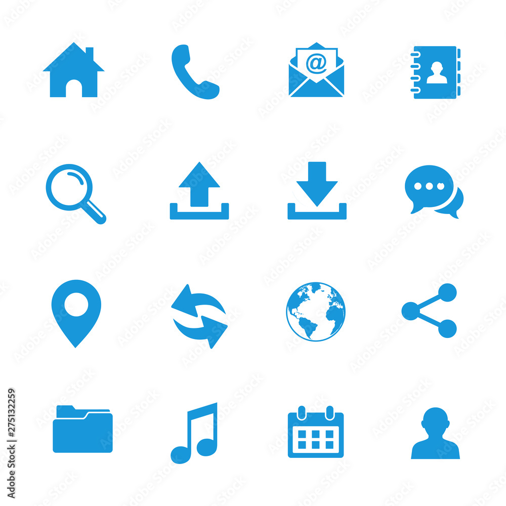 Poster web icon set. set of web icon symbol vector. computer and mobile icons
