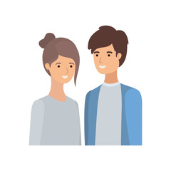 young couple in white background avatar character