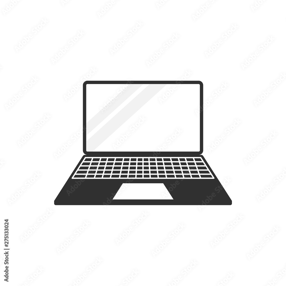 Poster laptop icon template black color editable. laptop style vector sign isolated on white background. si