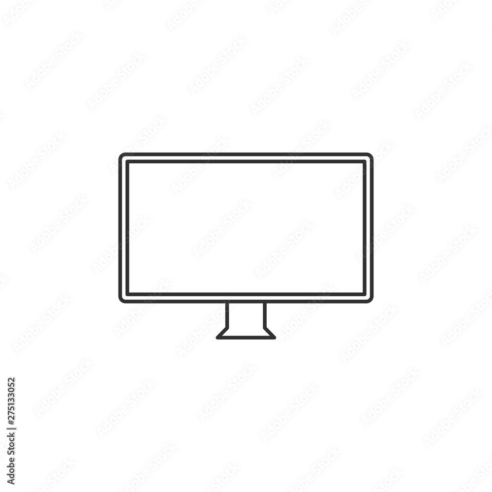 Aufkleber computer monitor icon template black color editable. flat pc style vector sign isolated on white bac