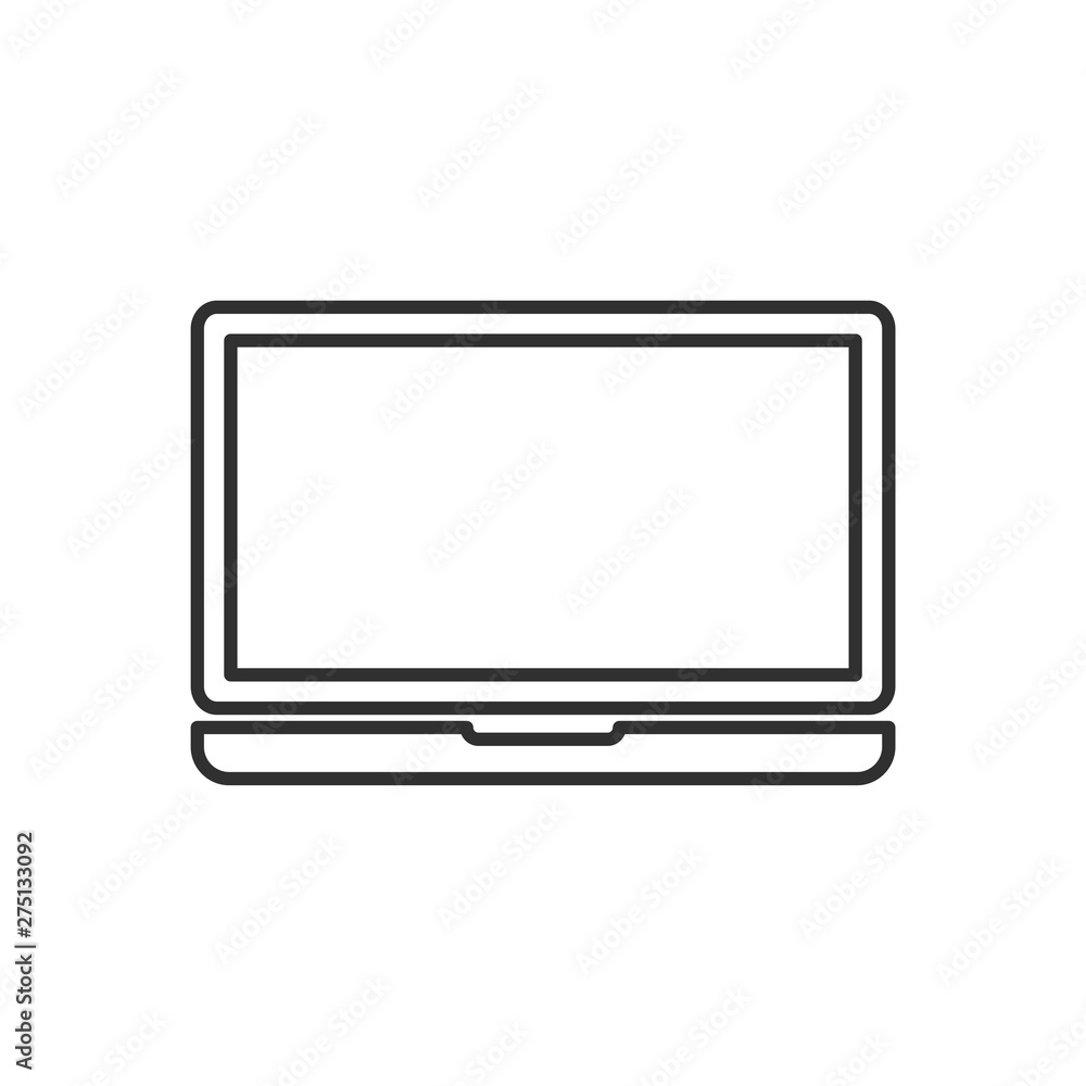Poster laptop icon template black color editable. laptop style vector sign isolated on white background. si