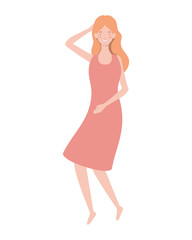 young woman with sleeping pose character