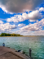 big otmuchow lake in the hot summer