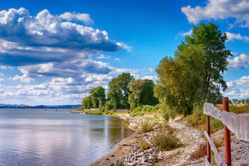 big otmuchow lake in the hot summer