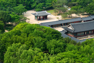 Aerial view of Deoksugung Palace in Seoul,South Korea.