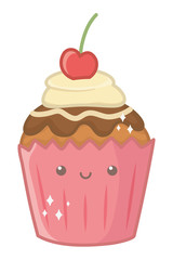 Cupcake dessert cartoon design vector illustrator