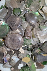 Dirty cullet, waste broken glass