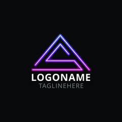 Letter A and S Neon Line Initials Logo Design