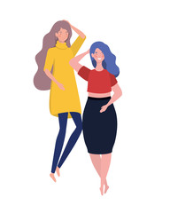 young women with sleeping pose character